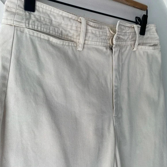Apiece Apart Merida High Waist Wide Leg Crop Pants Khaki Cotton Size 6 | Minimal - Picture 5 of 15